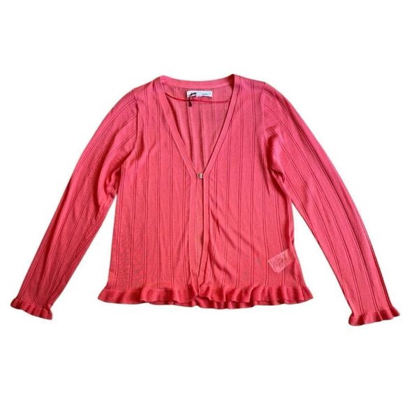 NWOT Daniel Cassin Women's Peach Cardigan w/ Gold Clasp Closure Sweater Size XL - Picture 8 of 11